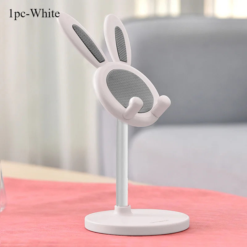 Soporte de escritorio para celular con diseño de conejo y altura ajustable