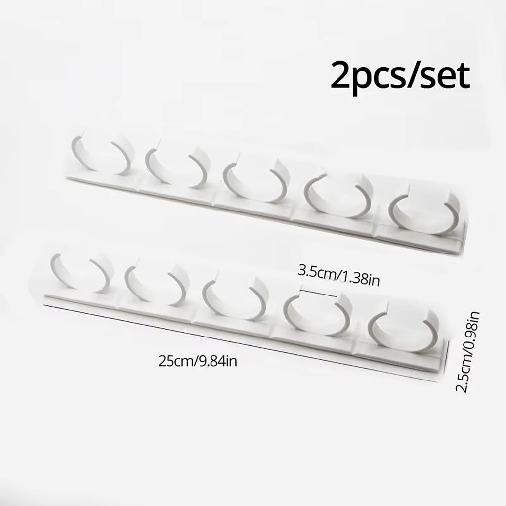 Set de 2 soportes adhesivos grises para frascos de especias