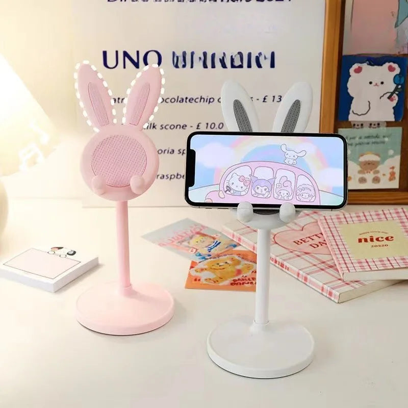 Soporte de escritorio para celular con diseño de conejo y altura ajustable
