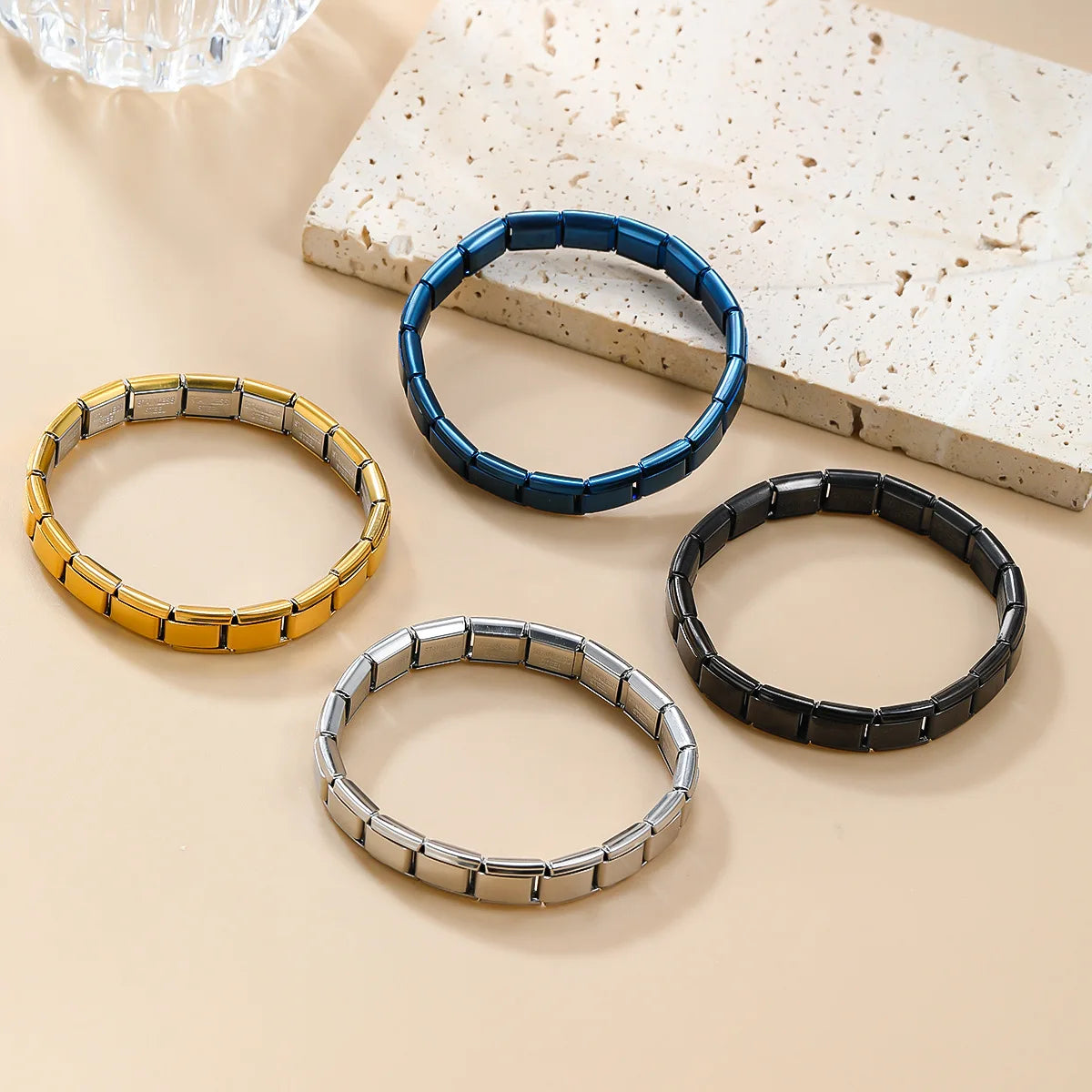 Pulsera unisex de acero inoxidable de estilo modular