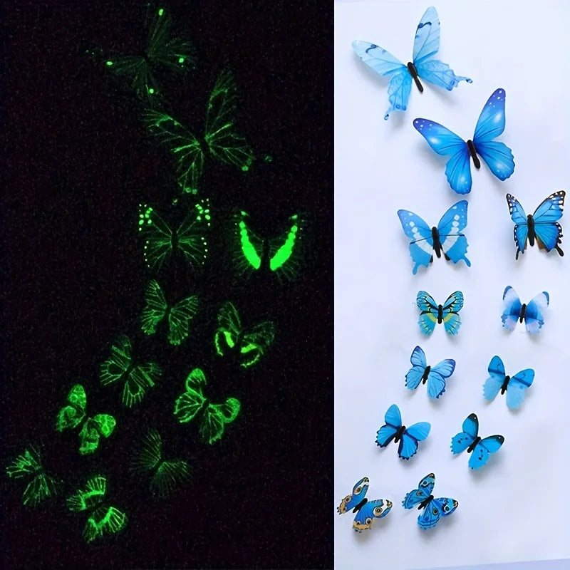 Set de 12 mariposas decorativas de papel con efecto 3D