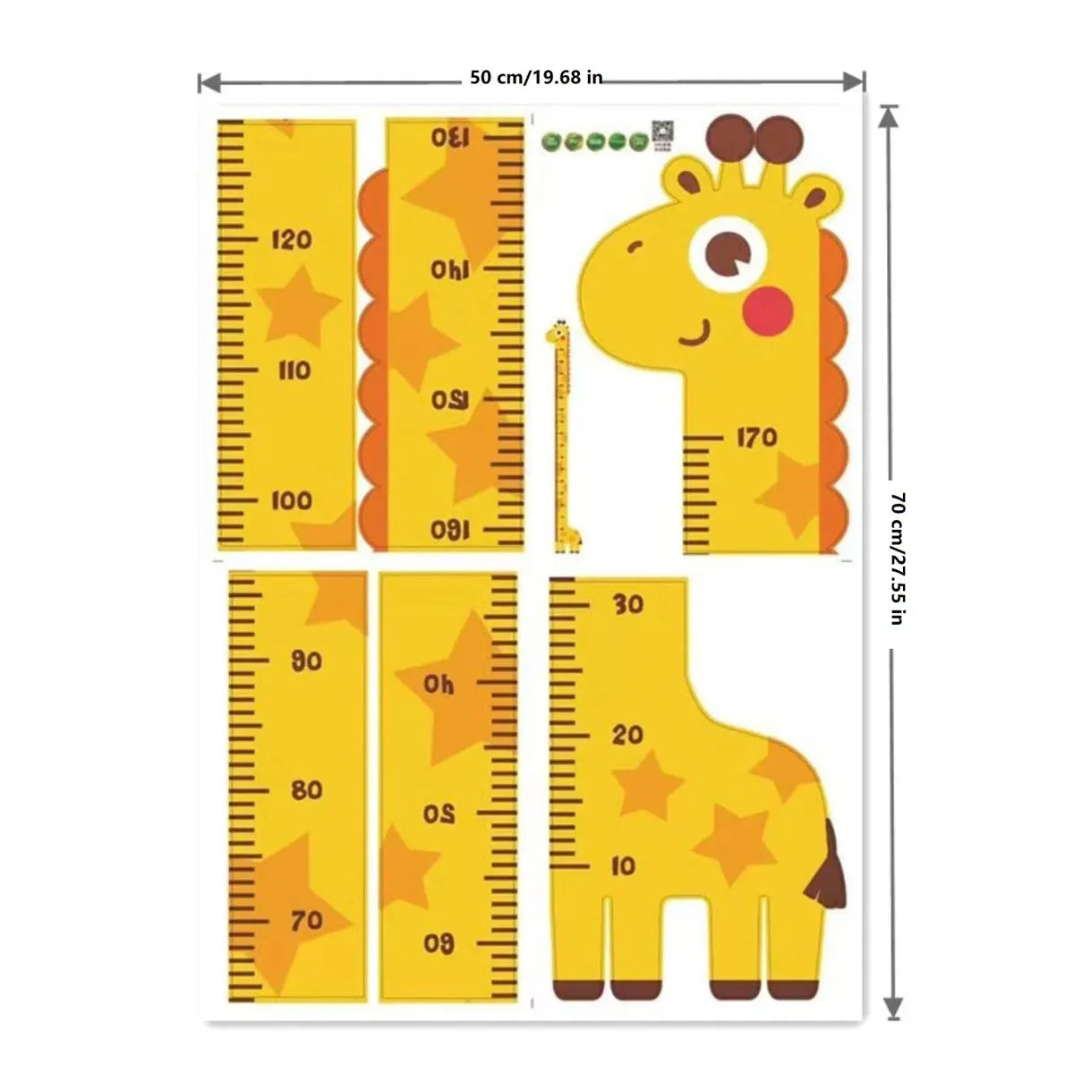Vinilo autoadhesivo medidor de altura con animales infantiles