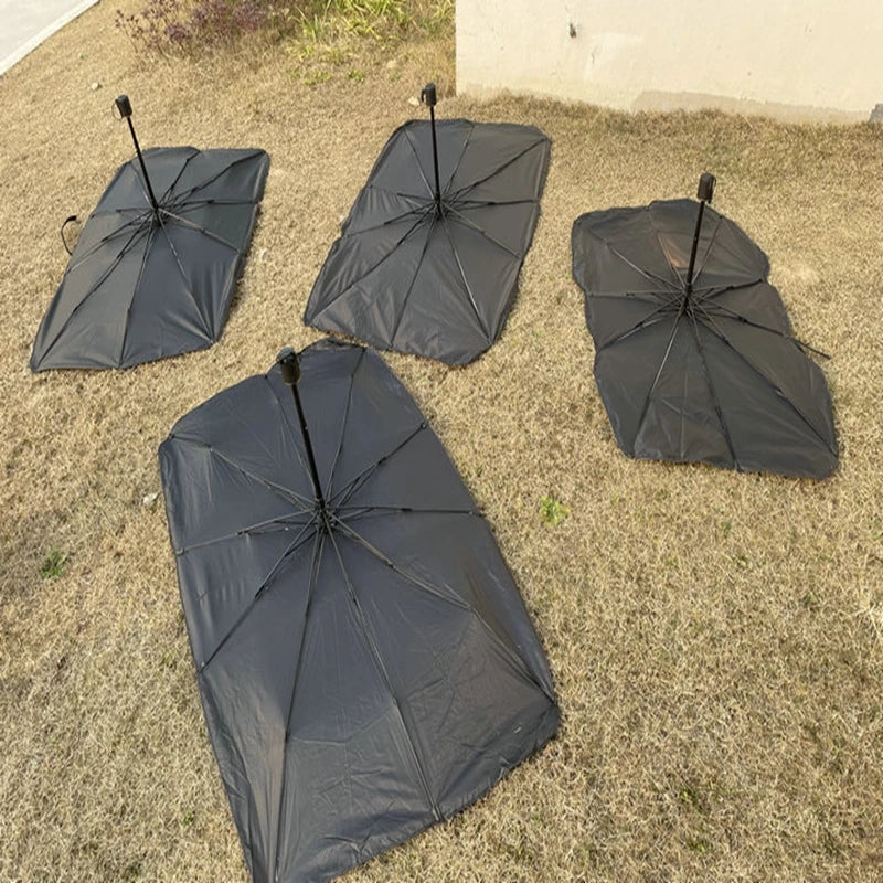 Parasol plegable tipo paraguas para parabrisas