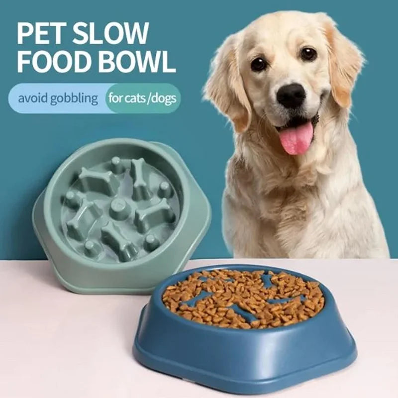 Comedero lento para perro con diseño de obstáculos