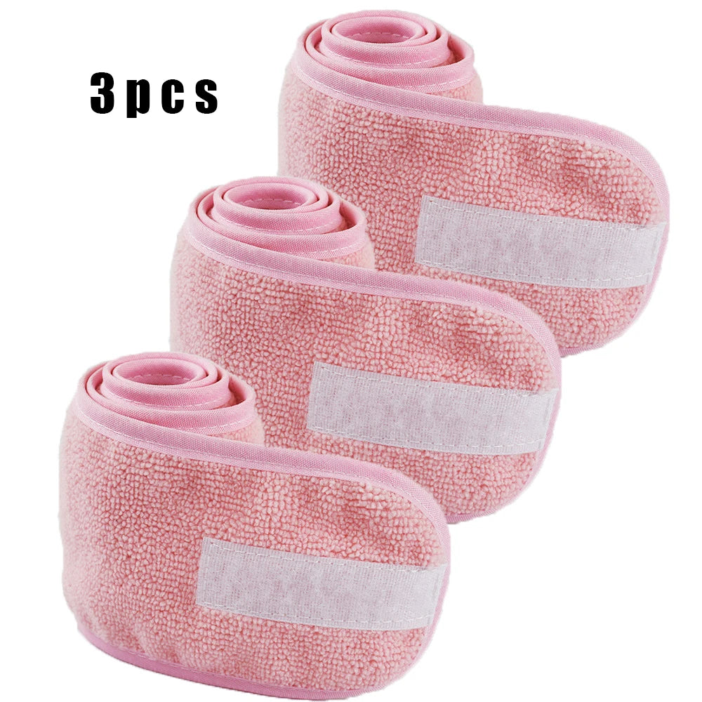 Pack de 3 vinchas ajustables para limpieza facial y maquillaje