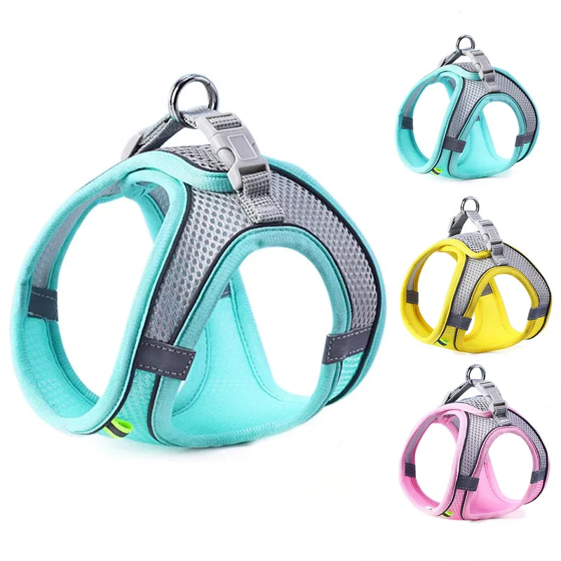 Set de arnés de malla reflectiva y correa para perro o gato