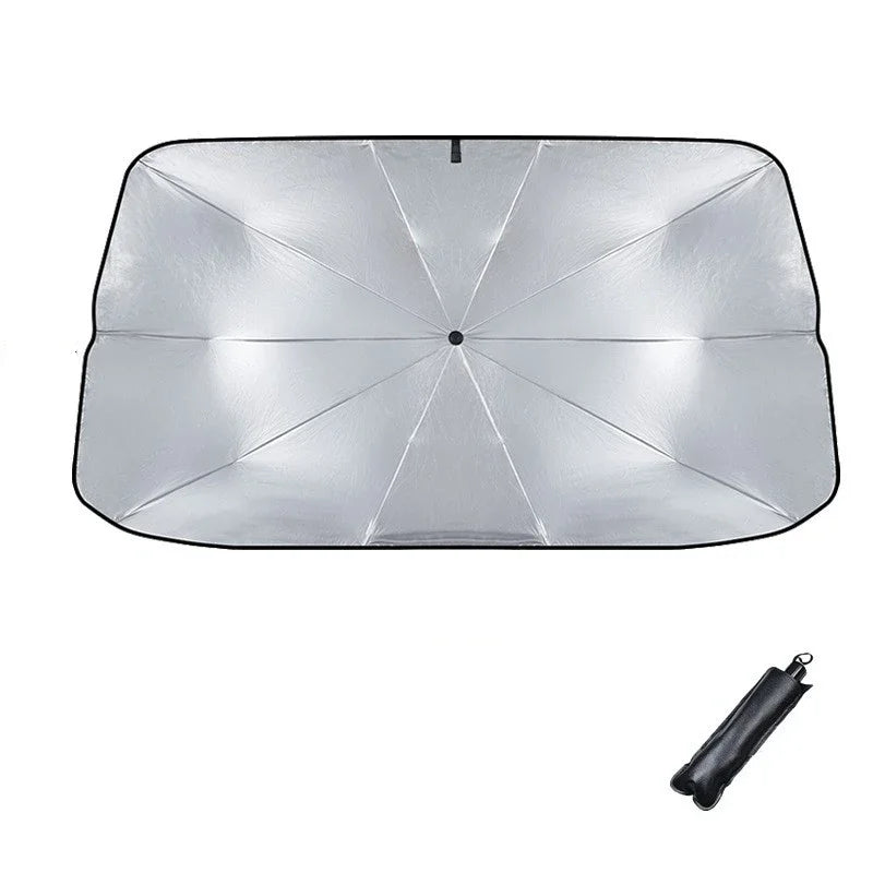 Parasol plegable tipo paraguas para parabrisas