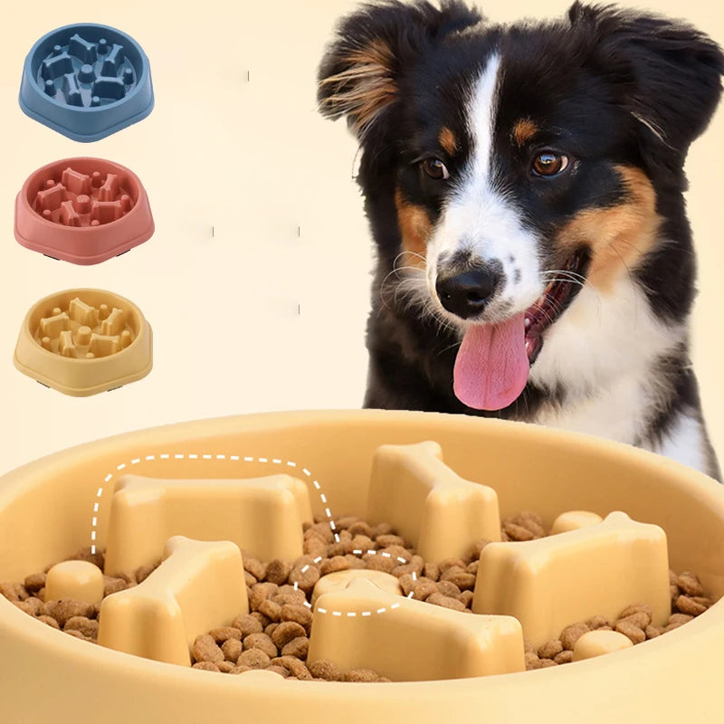 Comedero lento para perro con diseño de obstáculos