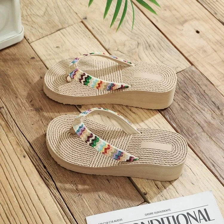 Ojotas de estilo étnico con capellada y plantilla de EVA