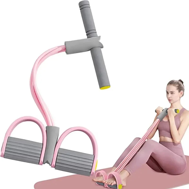 Banda elástica con pedal y cuatro tubos para entrenamiento