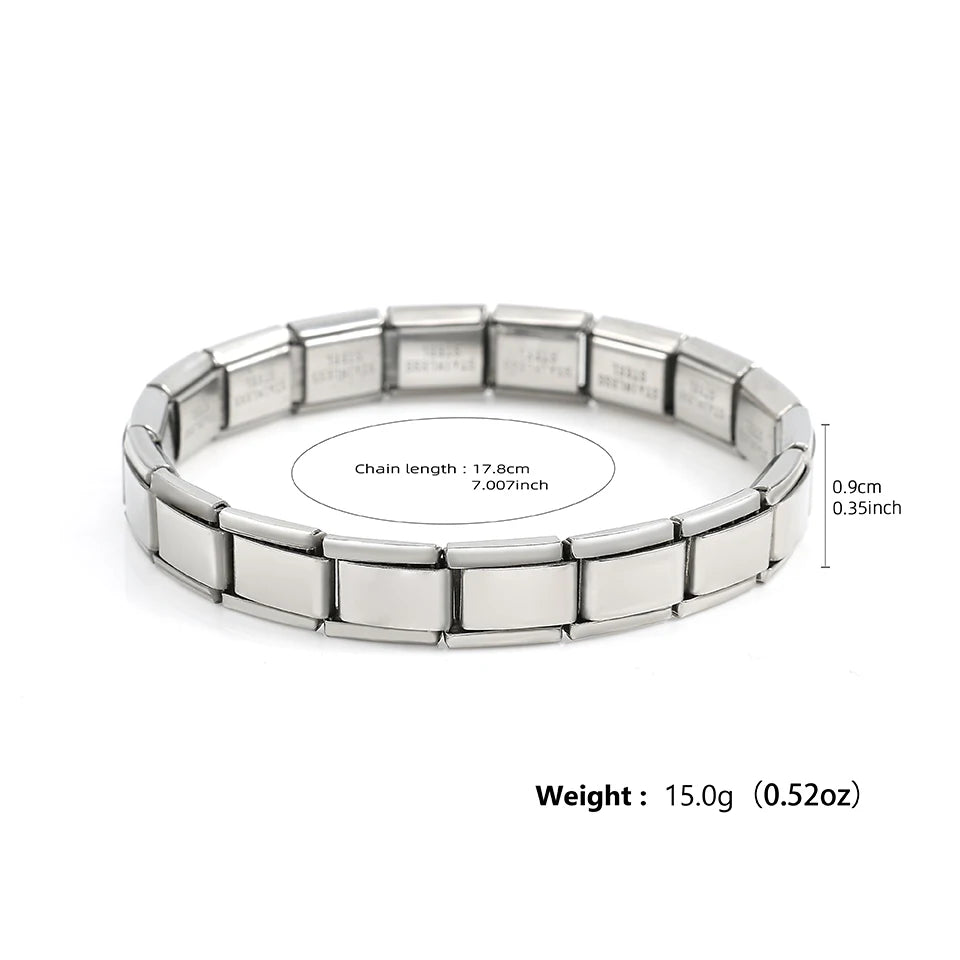 Pulsera unisex de acero inoxidable de estilo modular