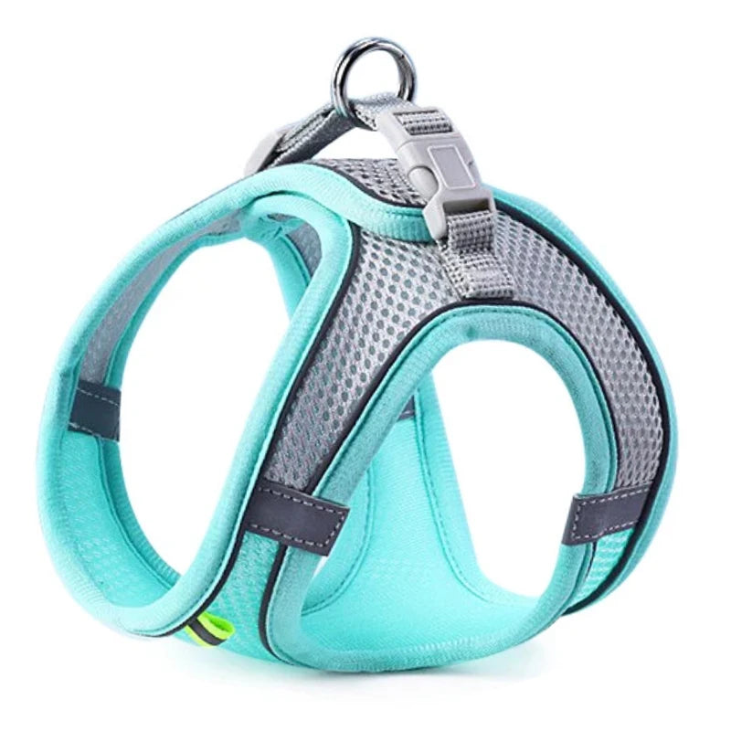 Set de arnés de malla reflectiva y correa para perro o gato