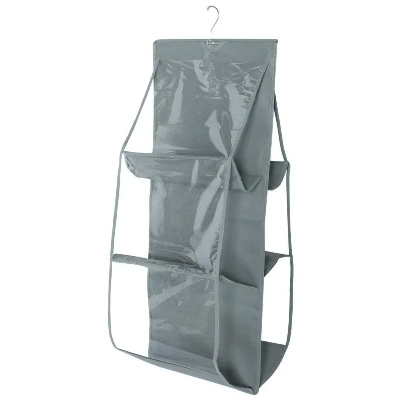 Organizador colgante para carteras con 6 bolsillos y frente transparente