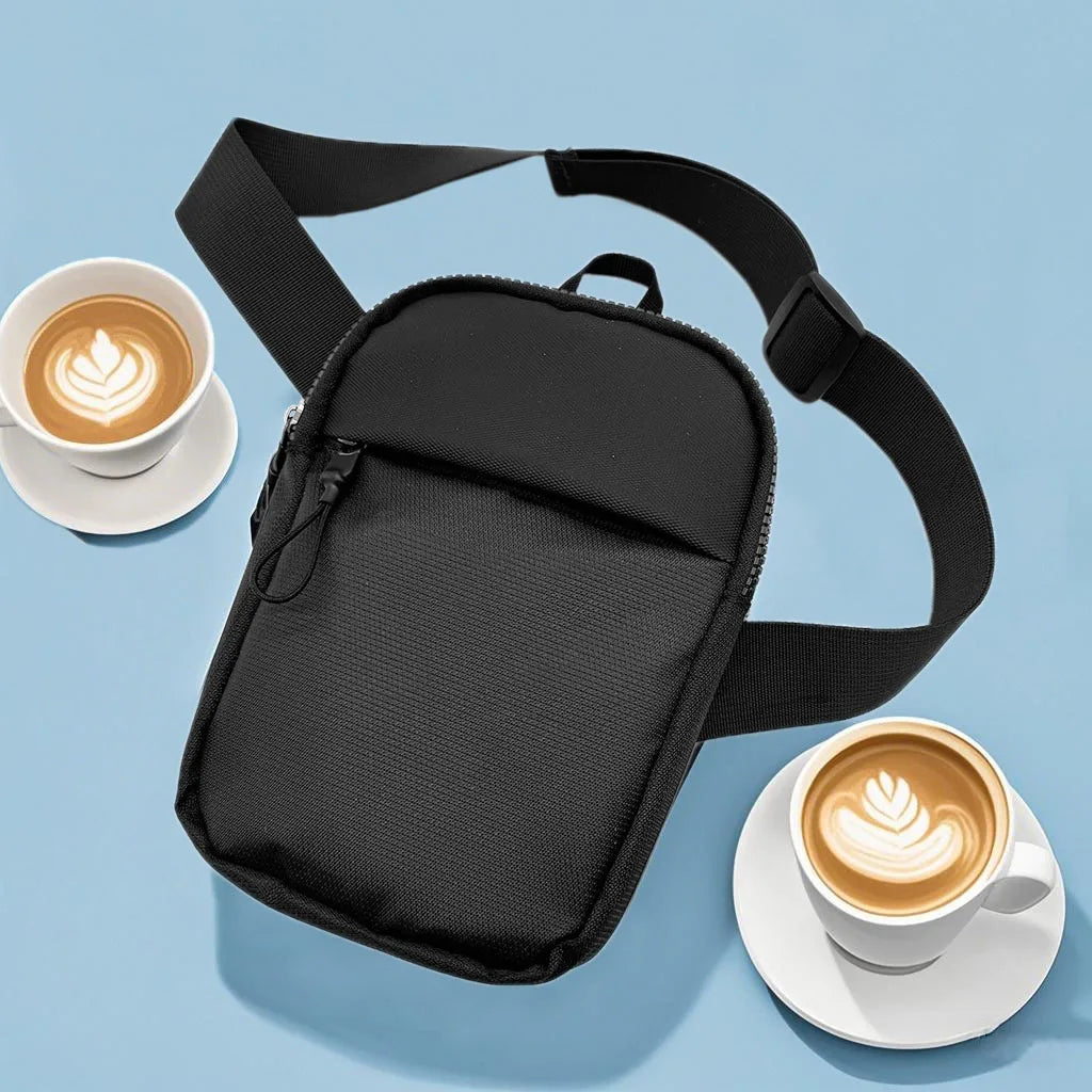 Bandolera compacta de nylon con cierre de 20 × 14 cm