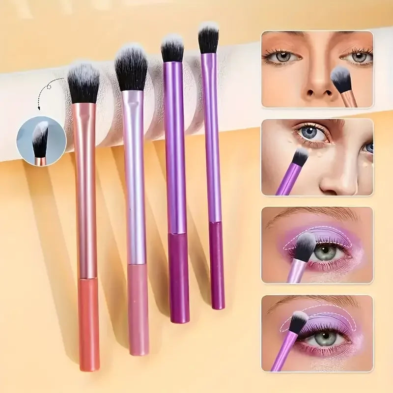 Set de 8 brochas de maquillaje con pelo sintético