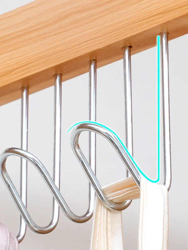 Percha múltiple de madera maciza con 8 ganchos