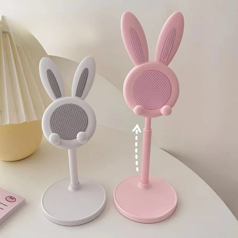 Soporte de escritorio para celular con diseño de conejo y altura ajustable