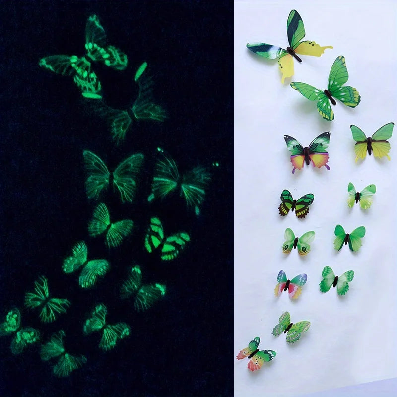 Set de 12 mariposas decorativas de papel con efecto 3D