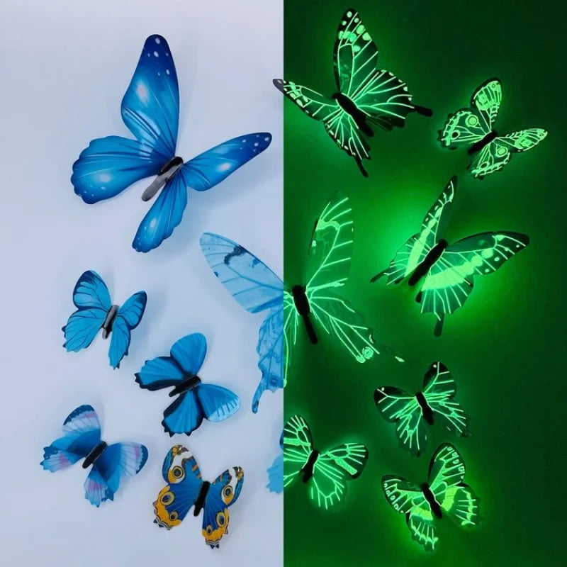 Set de 12 mariposas decorativas de papel con efecto 3D