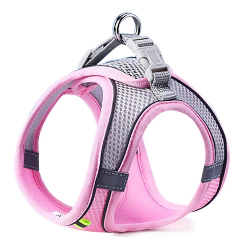 Set de arnés de malla reflectiva y correa para perro o gato