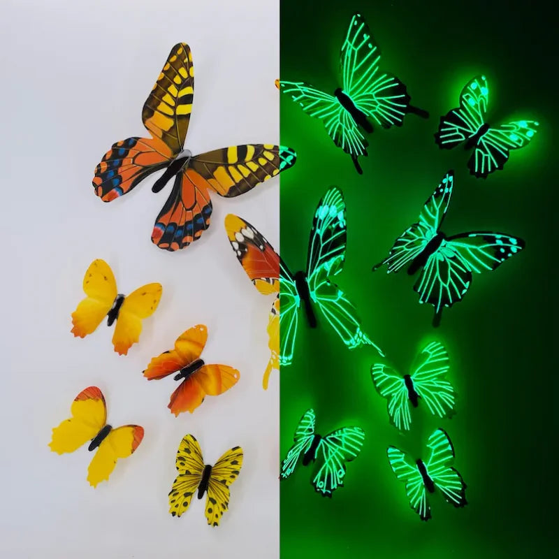 Set de 12 mariposas decorativas de papel con efecto 3D