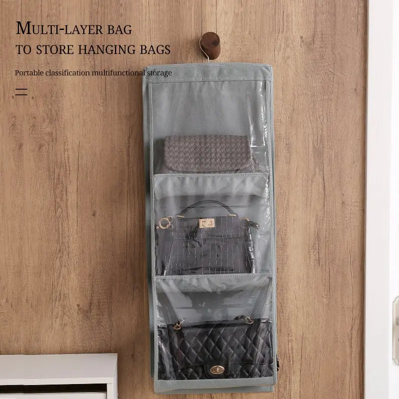 Organizador colgante para carteras con 6 bolsillos y frente transparente