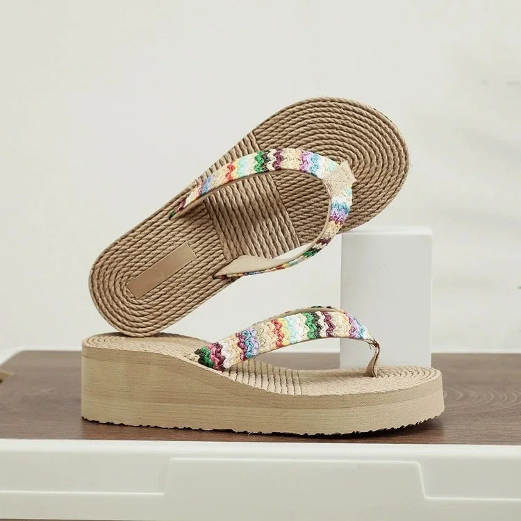 Ojotas de estilo étnico con capellada y plantilla de EVA