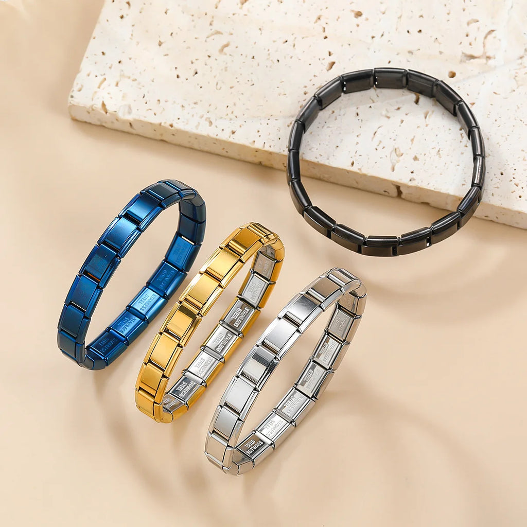 Pulsera unisex de acero inoxidable de estilo modular