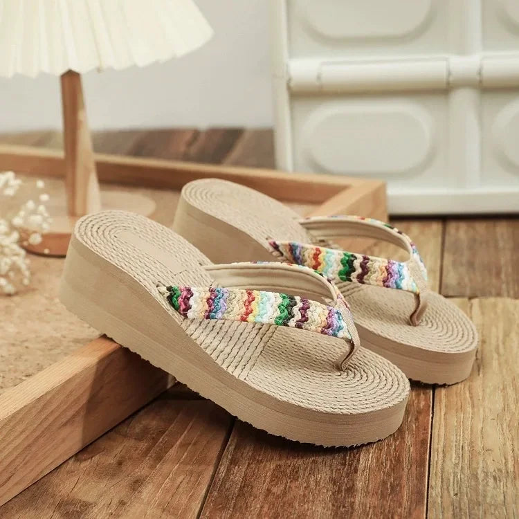 Ojotas de estilo étnico con capellada y plantilla de EVA