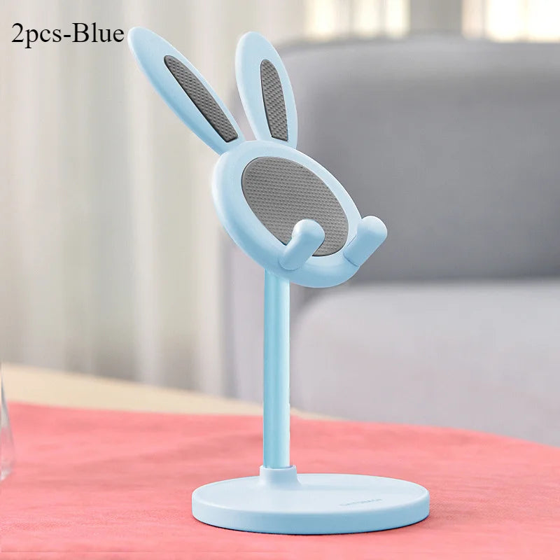 Soporte de escritorio para celular con diseño de conejo y altura ajustable