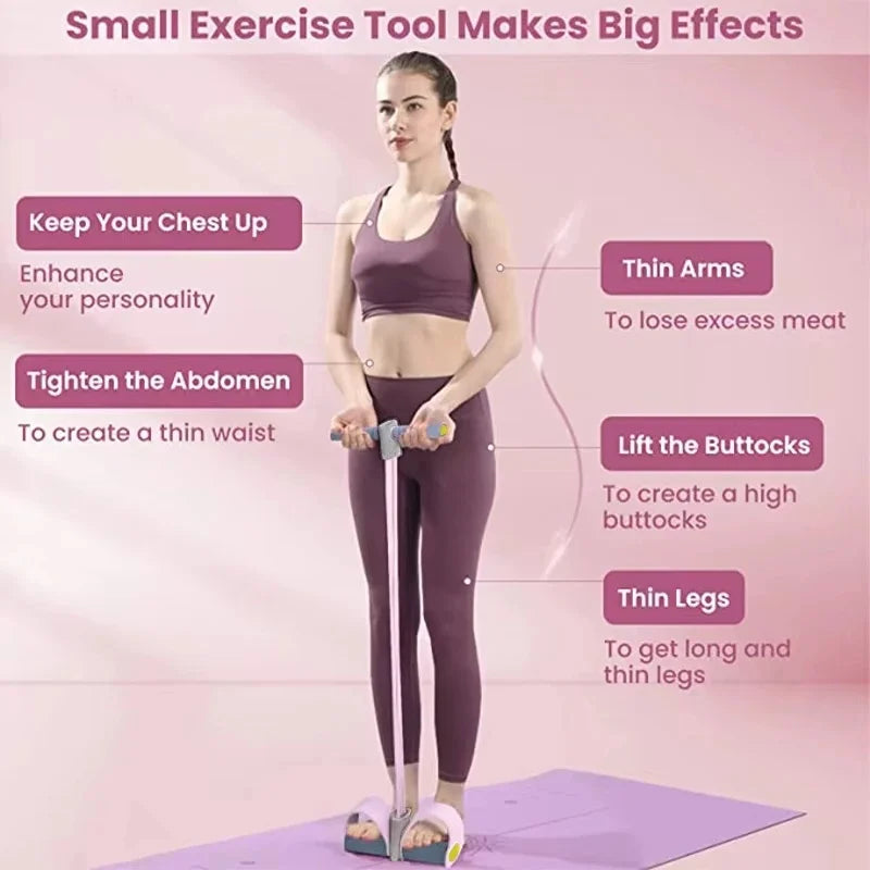 Banda elástica con pedal y cuatro tubos para entrenamiento