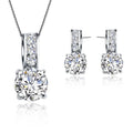 Set de collar con dije y aros de zirconia cúbica