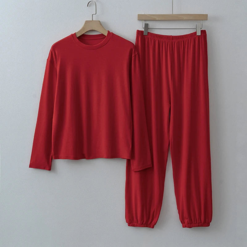 Conjunto de mujer de manga larga y pantalón holgado