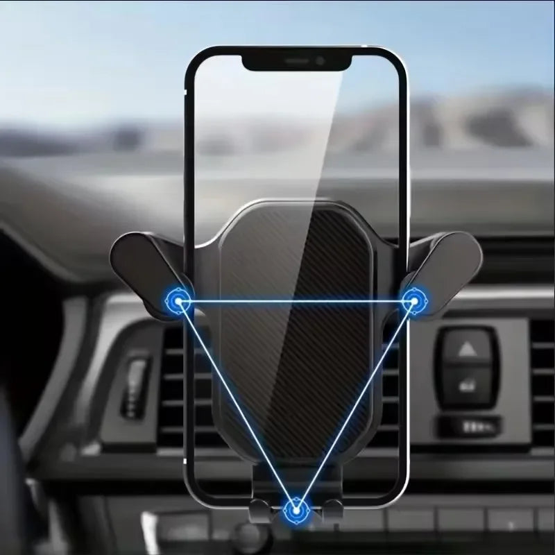 Soporte de celular para auto con ajuste por gravedad