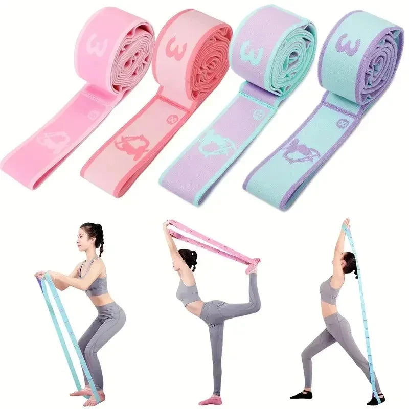 Cinta elástica con lazos para estiramiento y yoga