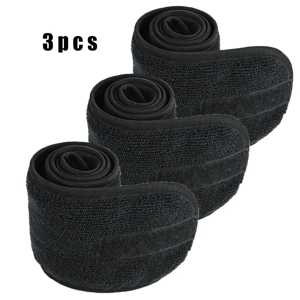 Pack de 3 vinchas ajustables para limpieza facial y maquillaje