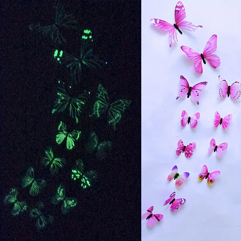 Set de 12 mariposas decorativas de papel con efecto 3D