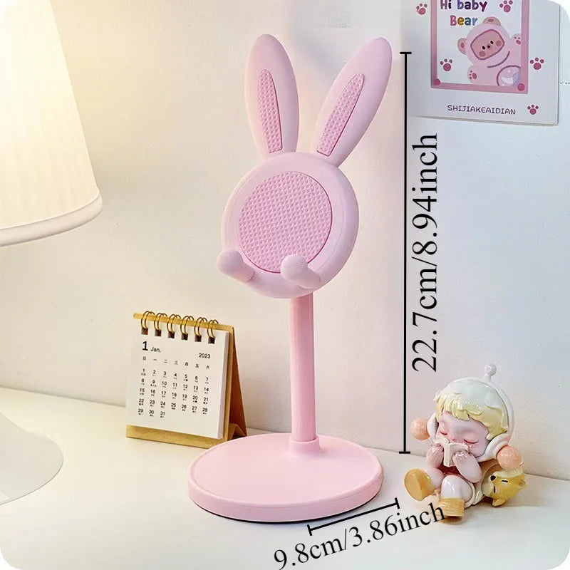 Soporte de escritorio para celular con diseño de conejo y altura ajustable