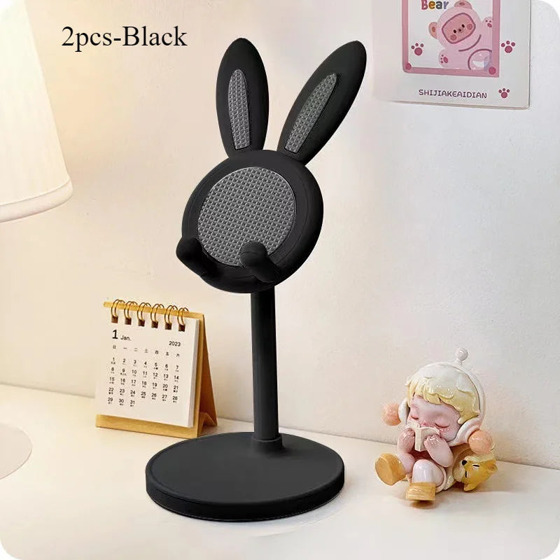 Soporte de escritorio para celular con diseño de conejo y altura ajustable