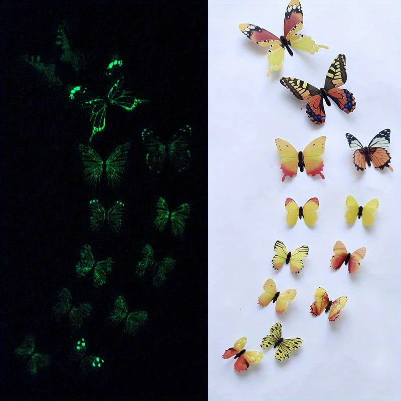 Set de 12 mariposas decorativas de papel con efecto 3D