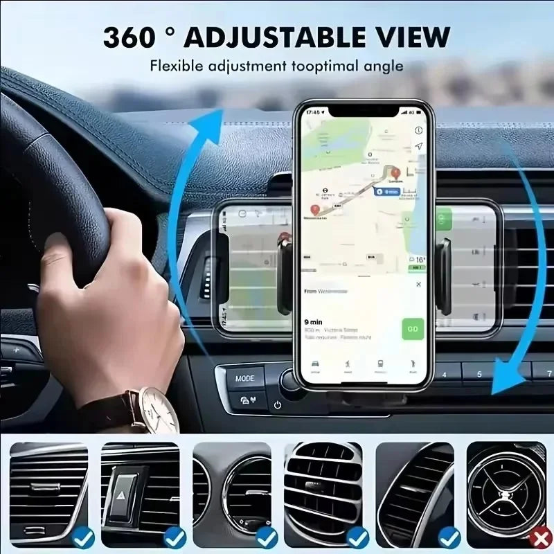 Soporte de celular para auto con ajuste por gravedad