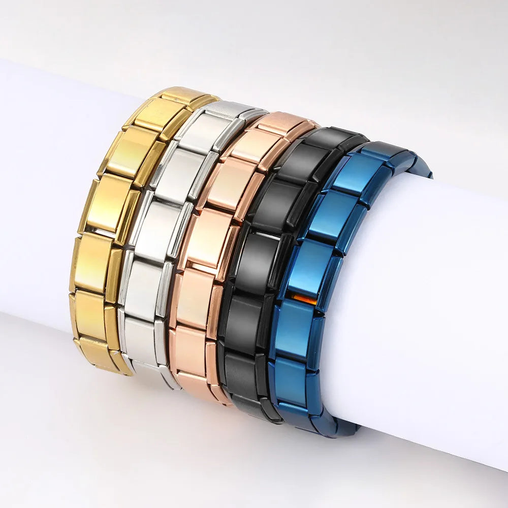 Pulsera unisex de acero inoxidable de estilo modular
