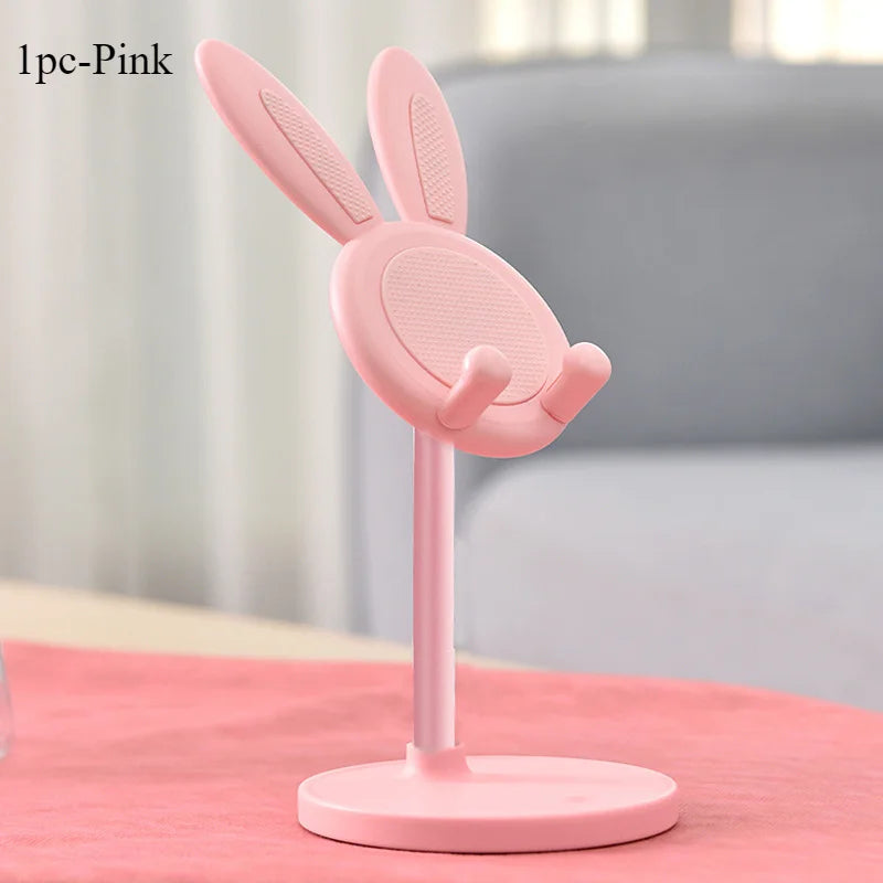 Soporte de escritorio para celular con diseño de conejo y altura ajustable
