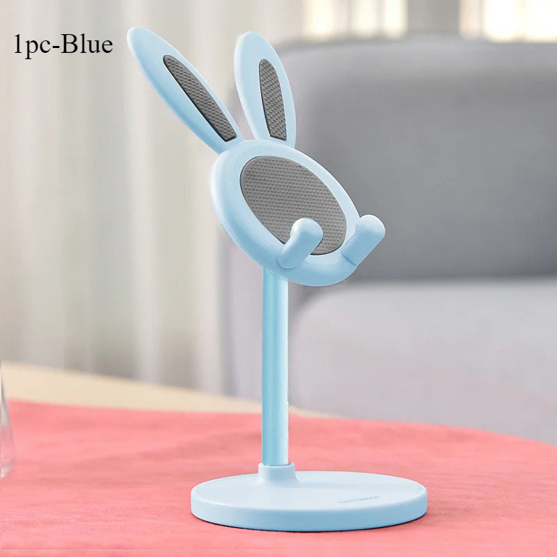 Soporte de escritorio para celular con diseño de conejo y altura ajustable
