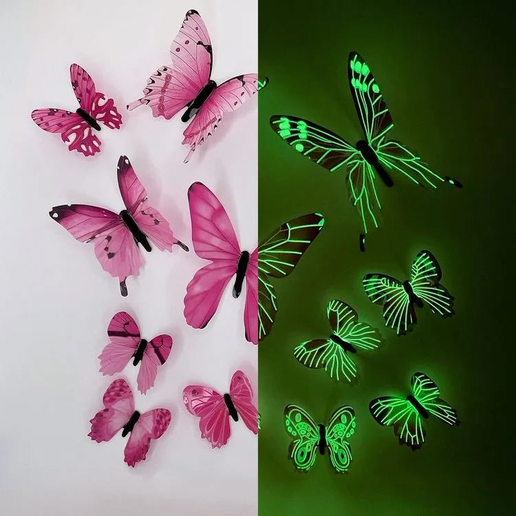 Set de 12 mariposas decorativas de papel con efecto 3D