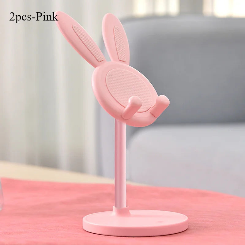 Soporte de escritorio para celular con diseño de conejo y altura ajustable