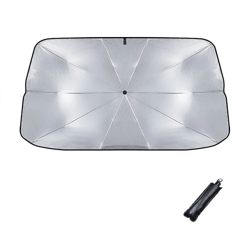 Parasol plegable tipo paraguas para parabrisas