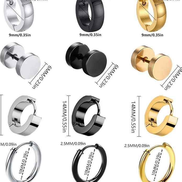 Aros redondos de acero para uso unisex