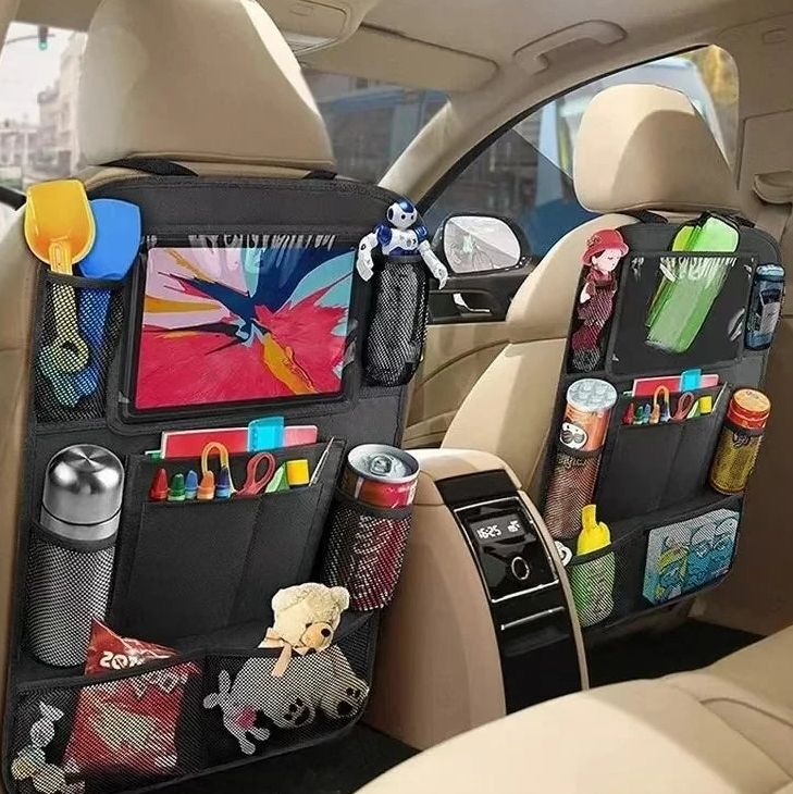 Bolsillos para auto con ventana para tablet