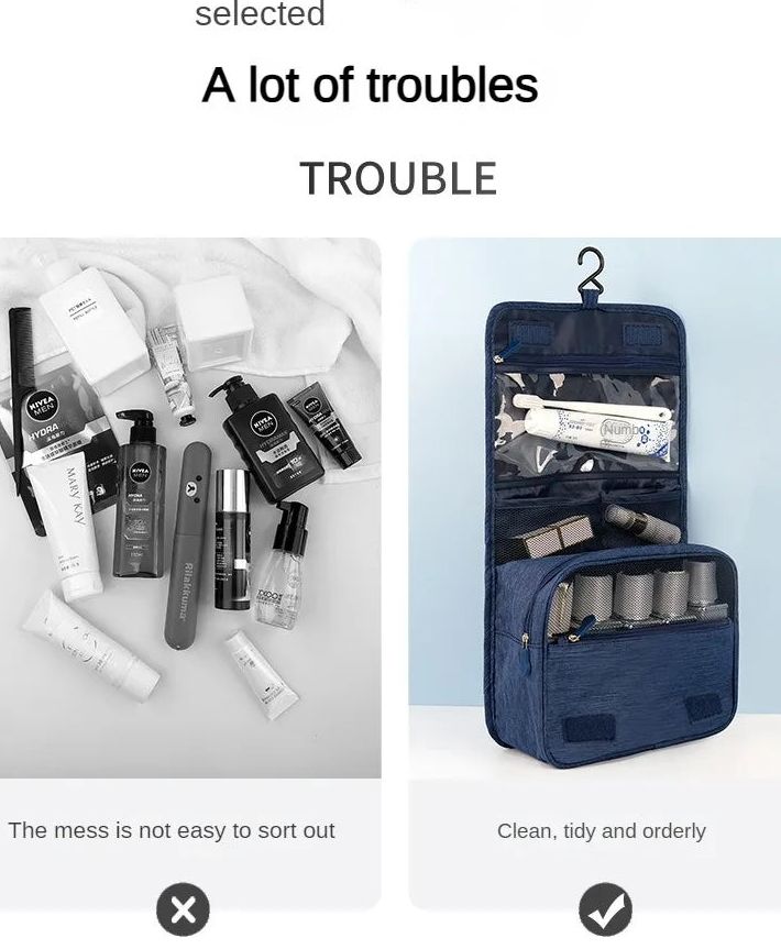Bolso colgante para higiene y maquillaje